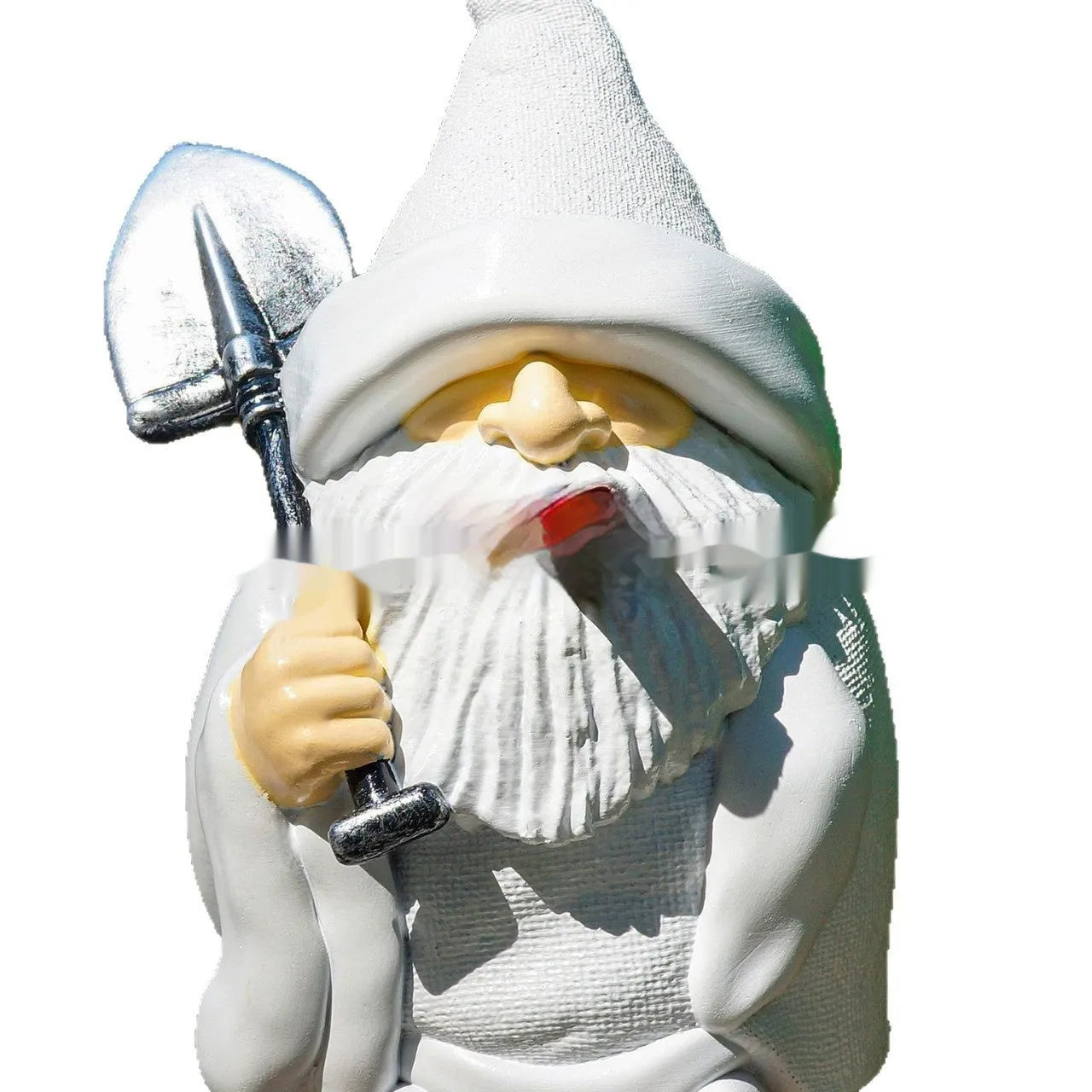 Resin pipe dwarf ornament with smoking shovel for Christmas decoration measuring 10cm tall