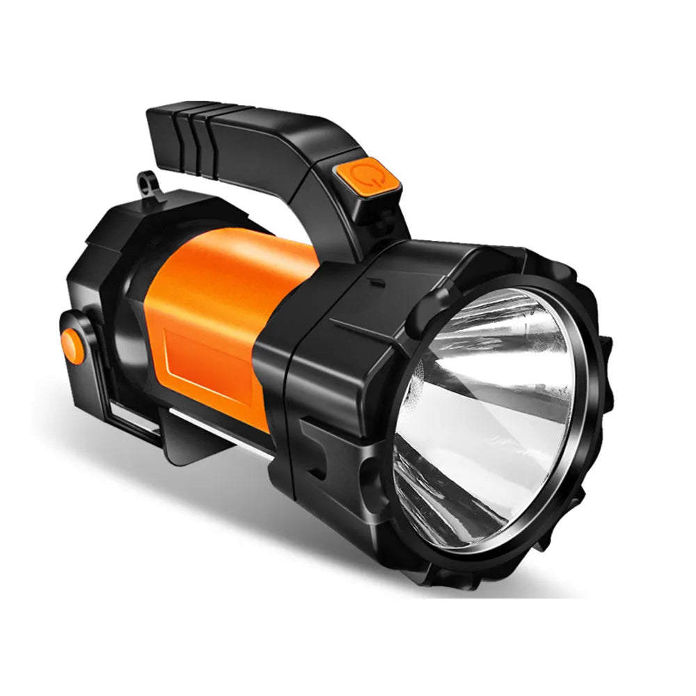 H771 portable handheld searchlight with shoulder strap, shown in an outdoor setting.