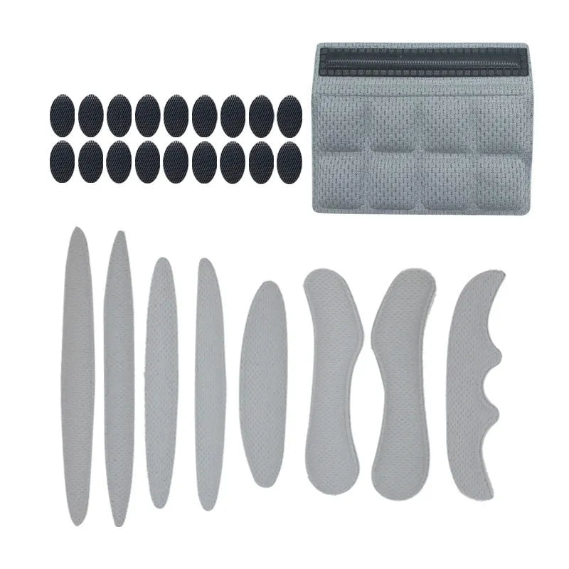 Cycling helmet sponge liner with velcro chin strap in blue, black, red, and grey colour options