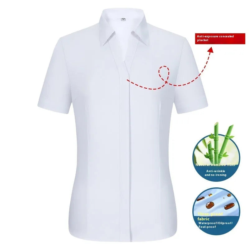 Men's waterproof bamboo fibre business shirt with square collar in slim fit design