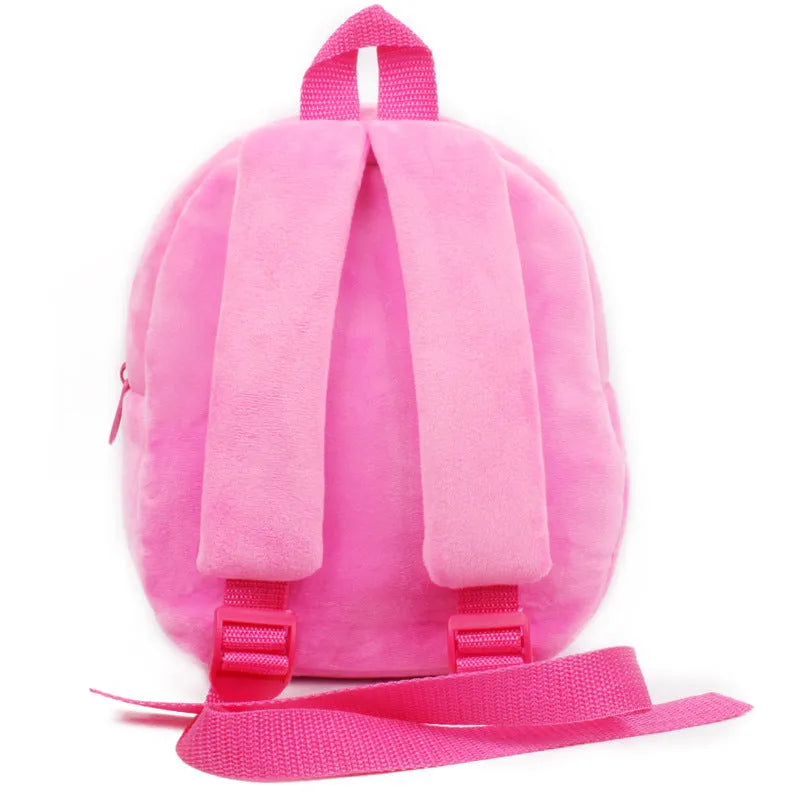 Pink small backpack for 1-2 year old toddlers with cartoon design