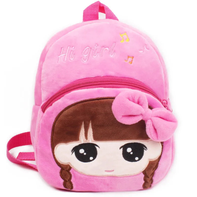 Pink small backpack for 1-2 year old toddlers with cartoon design