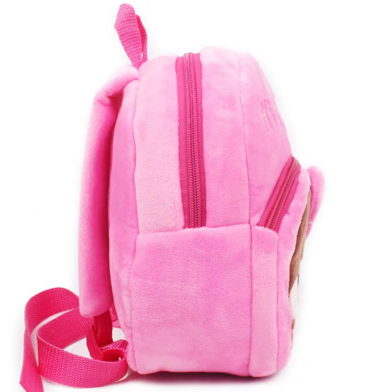Pink small backpack for 1-2 year old toddlers with cartoon design