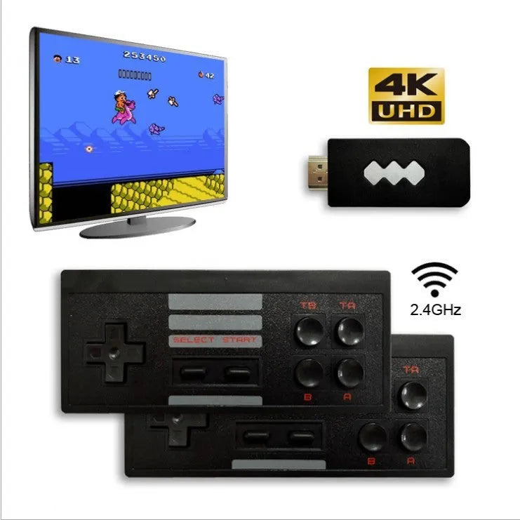 Y2 HD game console black mini host with wireless controller and HDMI cable for TV gaming