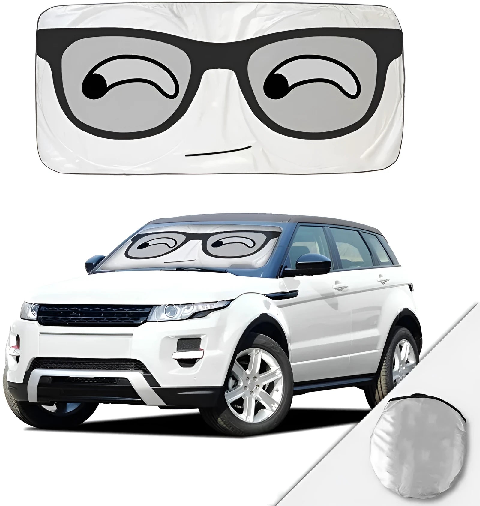 Car sun block made of silver tape for windscreen heat insulation and shade