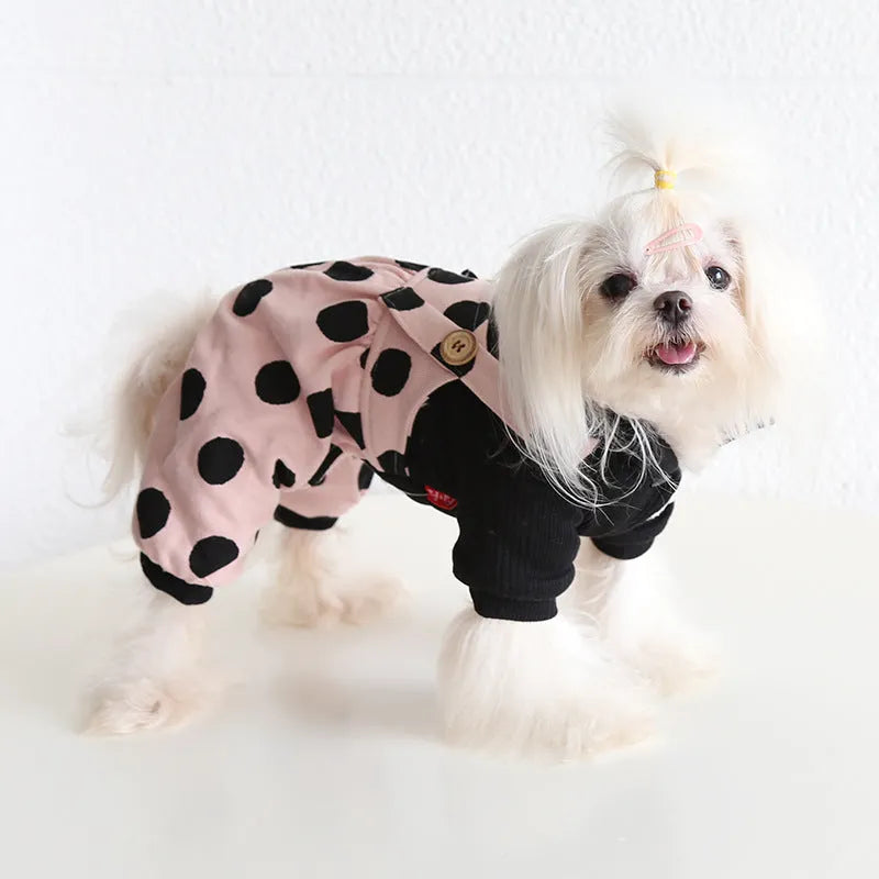 Pet couple costumes with lapel shoulder straps in cloth material
