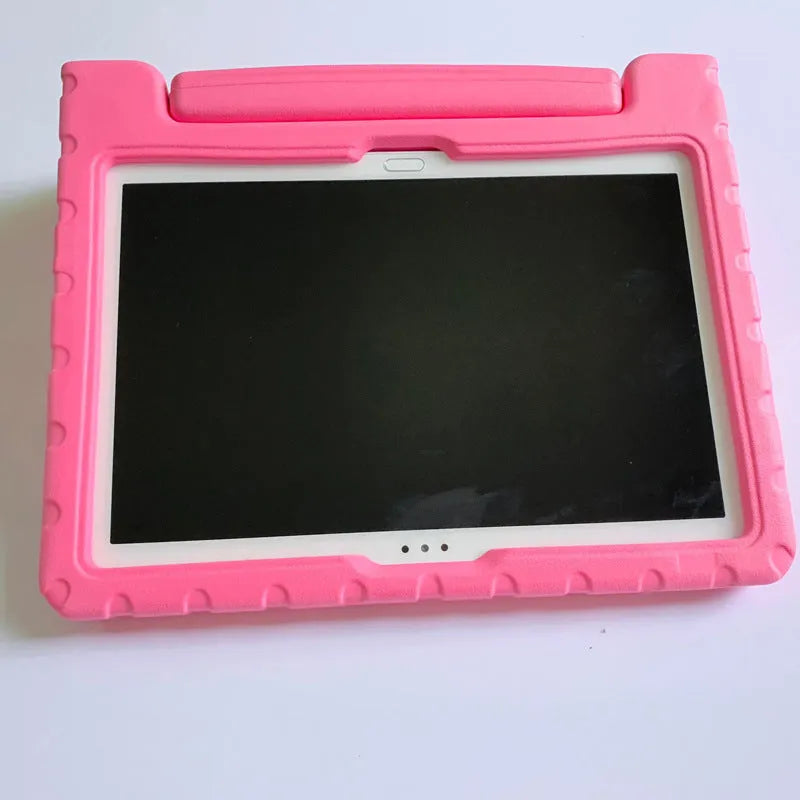 Huawei Enjoy 10.1 inch tablet in a black EVA foam protective case showing port cut-outs.