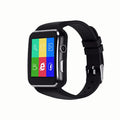 Black smartwatch with telephone and music movement meter on TPU strap
