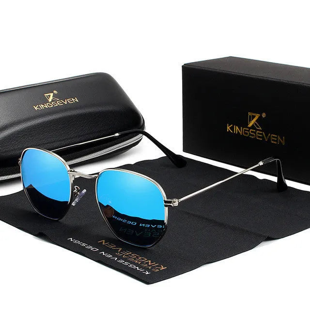 Classic round retro sunglasses for men in black frame with adjustable arms.