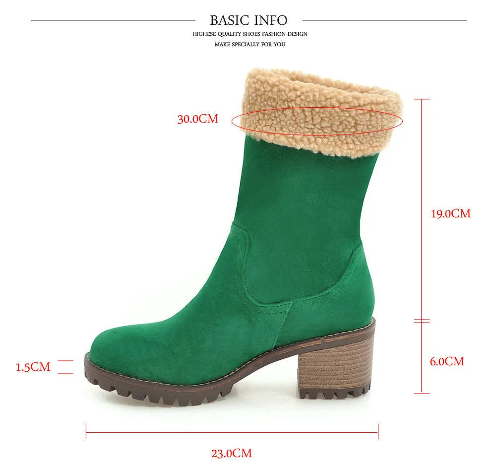 A pair of waterproof snow boots with a plush lining, shown in one of the available colours.