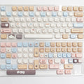 High Sea Salt Cat PBT sublimation keycaps full set with March space and 7u supplement keys
