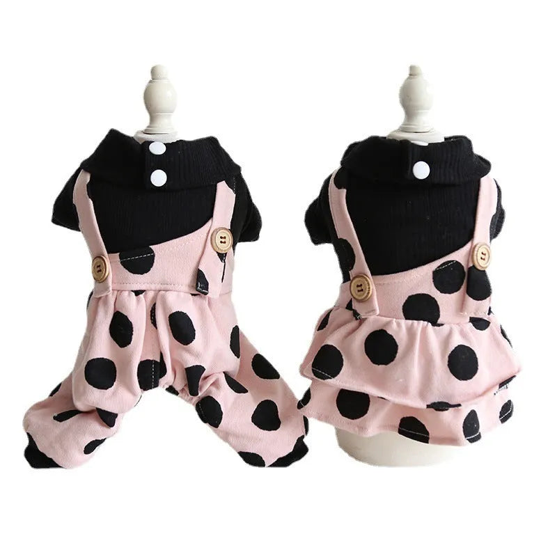 Pet couple costumes with lapel shoulder straps in cloth material