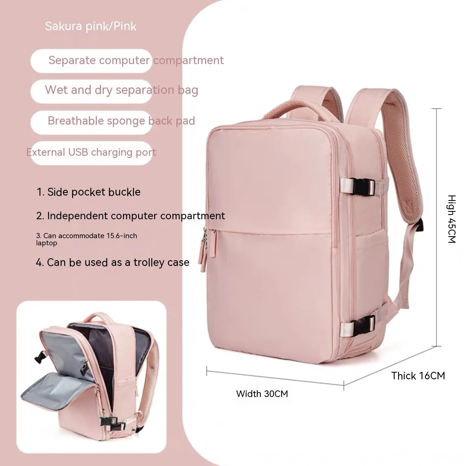 Large nylon waterproof mummy backpack in various colours on a neutral background.