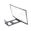 12 inch mobile screen magnifier bracket in black ABS with HD acrylic lens and anti-slip slot for phone