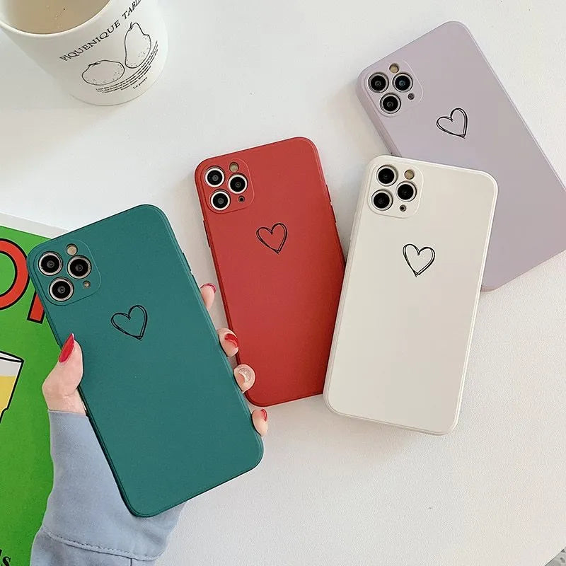 Silicone TPU back cover phone case for Apple iPhone in black, green, grey, light green, pink, purple, red, and white colour options.