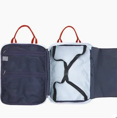 Large capacity waterproof nylon boarding bag for men in army green cube style for travel storage