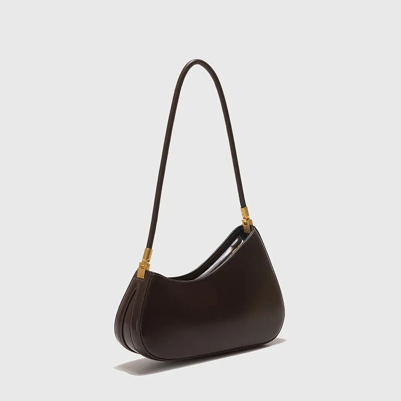Oval retro commuter underarm handbag in PU leather available in seven colours with single shoulder strap