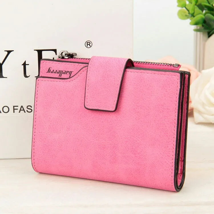 Multifunctional Korean ladies purse with vertical section, nubuck texture, zipper, and hasp closures in beige colour