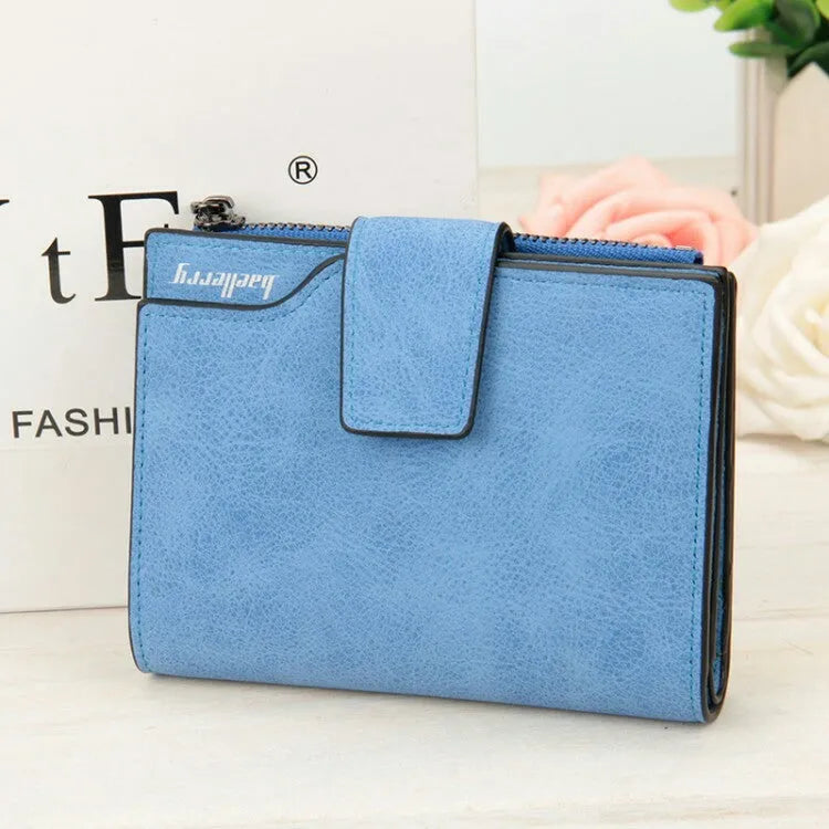 Multifunctional Korean ladies purse with vertical section, nubuck texture, zipper, and hasp closures in beige colour