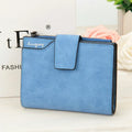 Multifunctional Korean ladies purse with vertical section, nubuck texture, zipper, and hasp closures in beige colour
