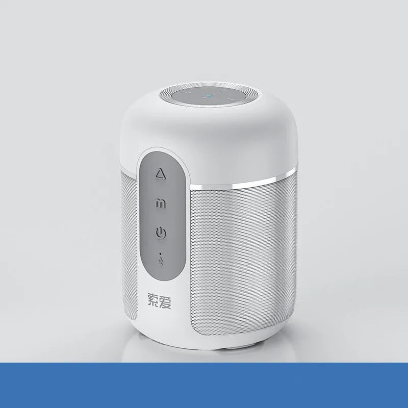 Black portable Bluetooth speaker measuring 72mm by 99mm with 30W output power