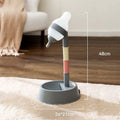Green adjustable standing water dispenser for pets with detachable pole and ball-tip nozzle.