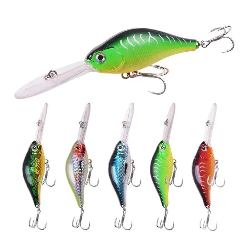 Little Fat Man deep diving fishing lure measuring 10.5 cm in length with long tongue board design