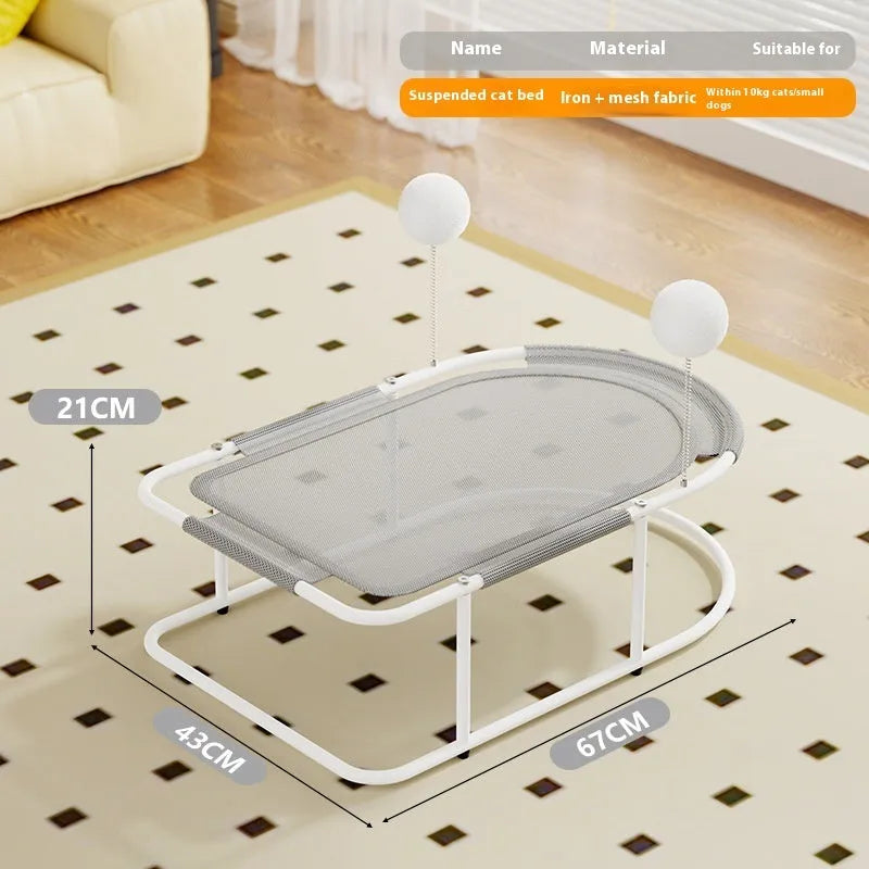 Large grey fabric pet kennel with mesh panels for cats and small puppies.