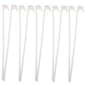 White PP plastic car window flag bracket and pole set, 10 pieces shown.