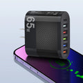 Mobile phone multi-interface charging plug in white or black with choice of EU, UK, or US electrical outlets