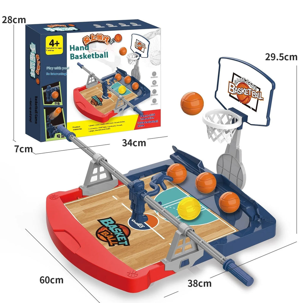 Children's toy double battle hand-cranked basketball shot counter plastic set