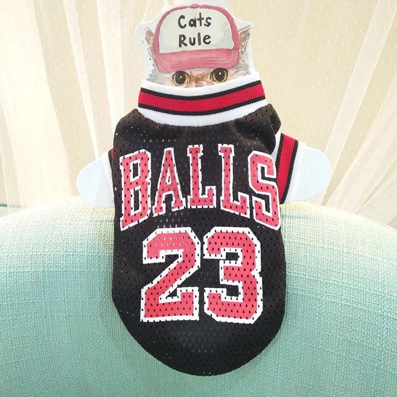Black and red dog sweatshirt vest in polyester knit fabric with casual styling