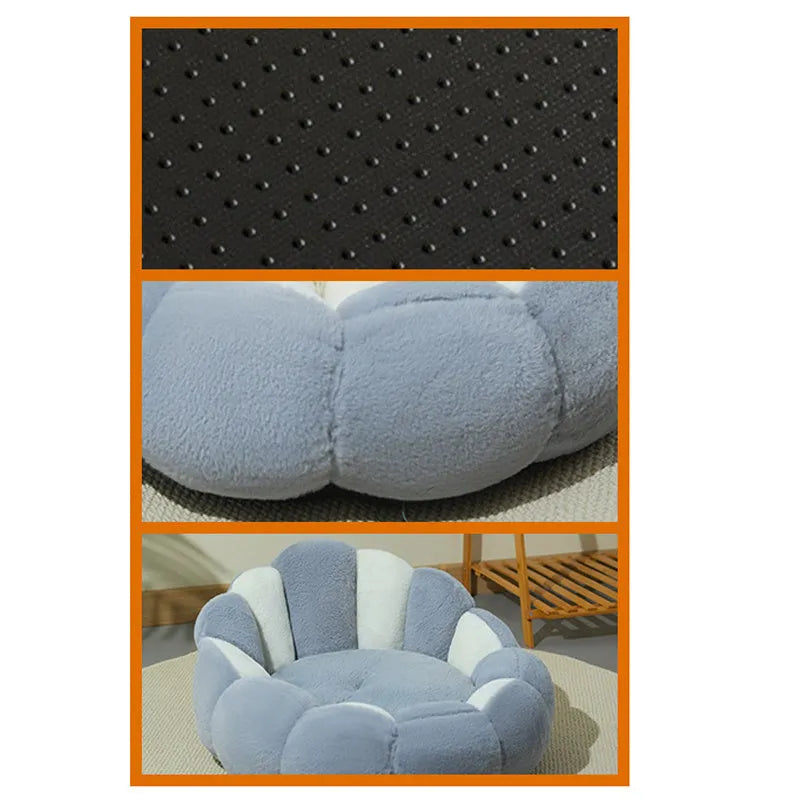 Greyish white rabbit fur pet shell nest kennel bed in three sizes for cats and dogs