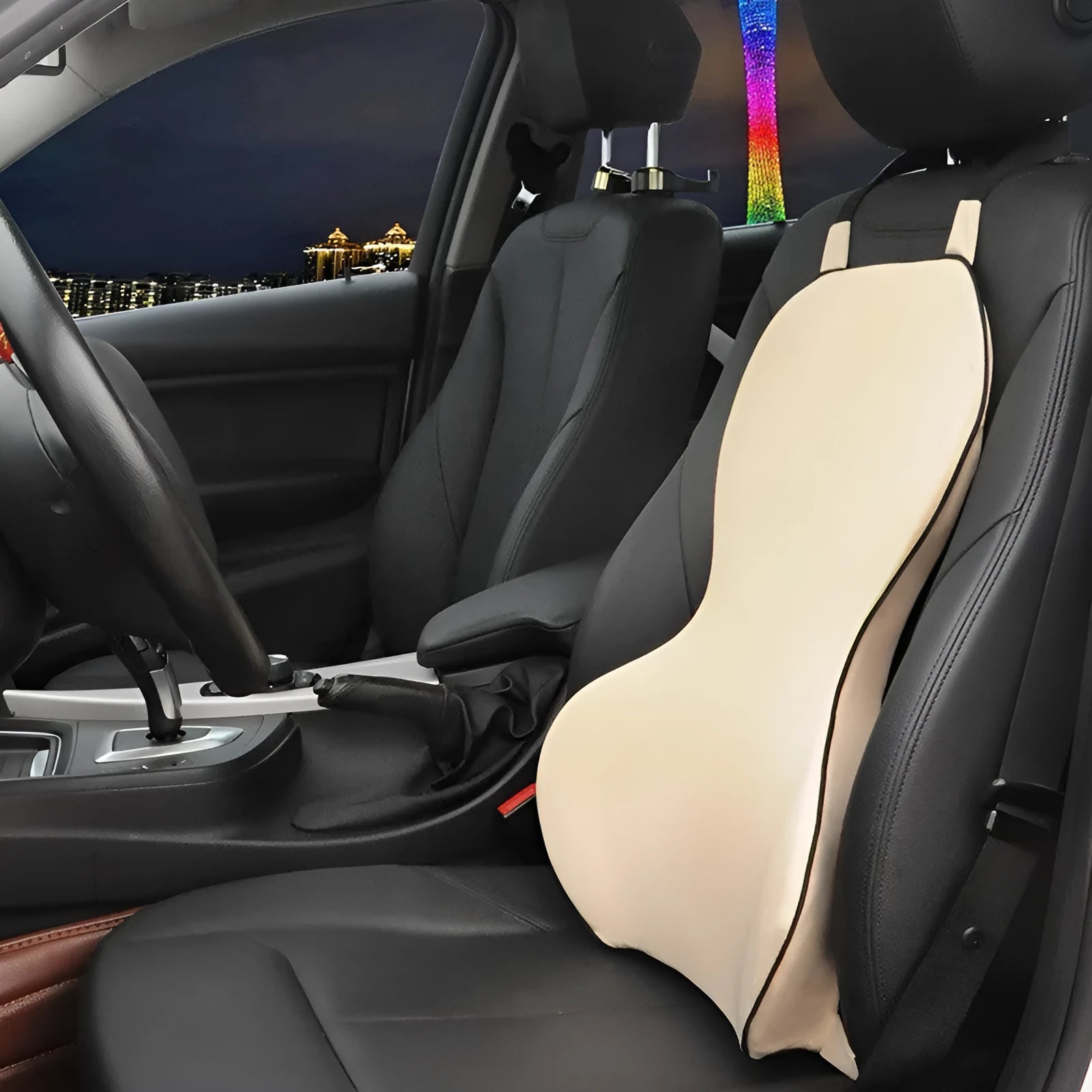 Memory cotton car lumbar support cushion in universal fit with four colour options