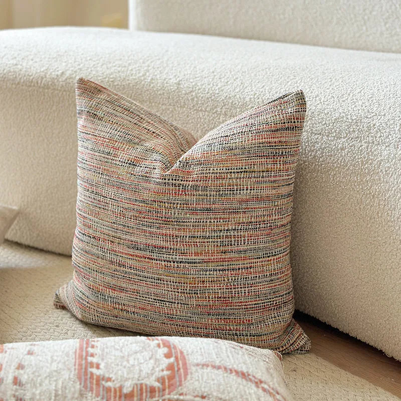 American-style jacquard woven paisley sofa cushion cover in amber with plant and flower pattern
