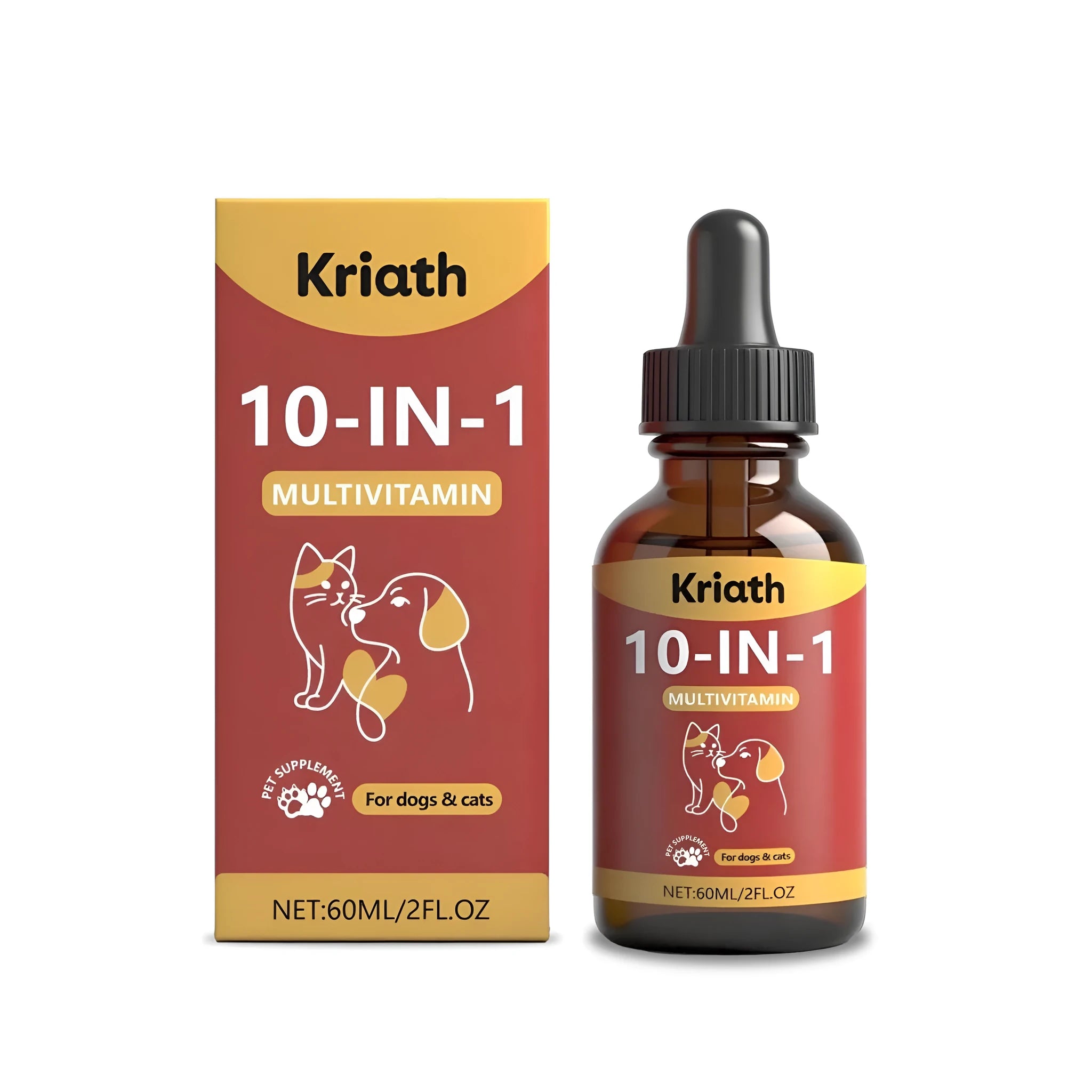 60 ml bottle of pet multivitamin oral liquid supplement for dogs and cats