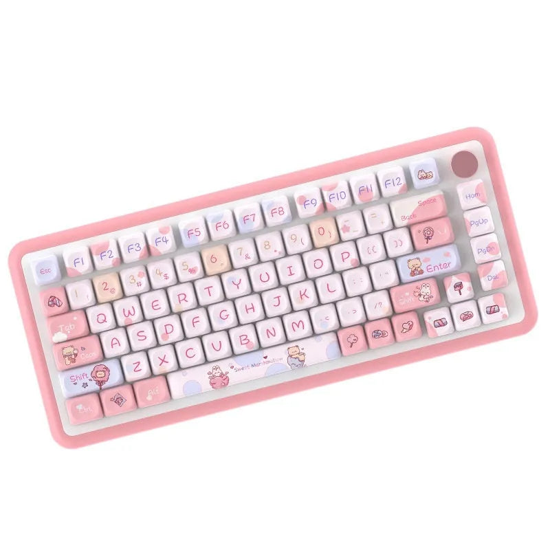 Sweet Cotton Candy coloured mechanical keyboard keycap set showing 112-key and 120-key options.