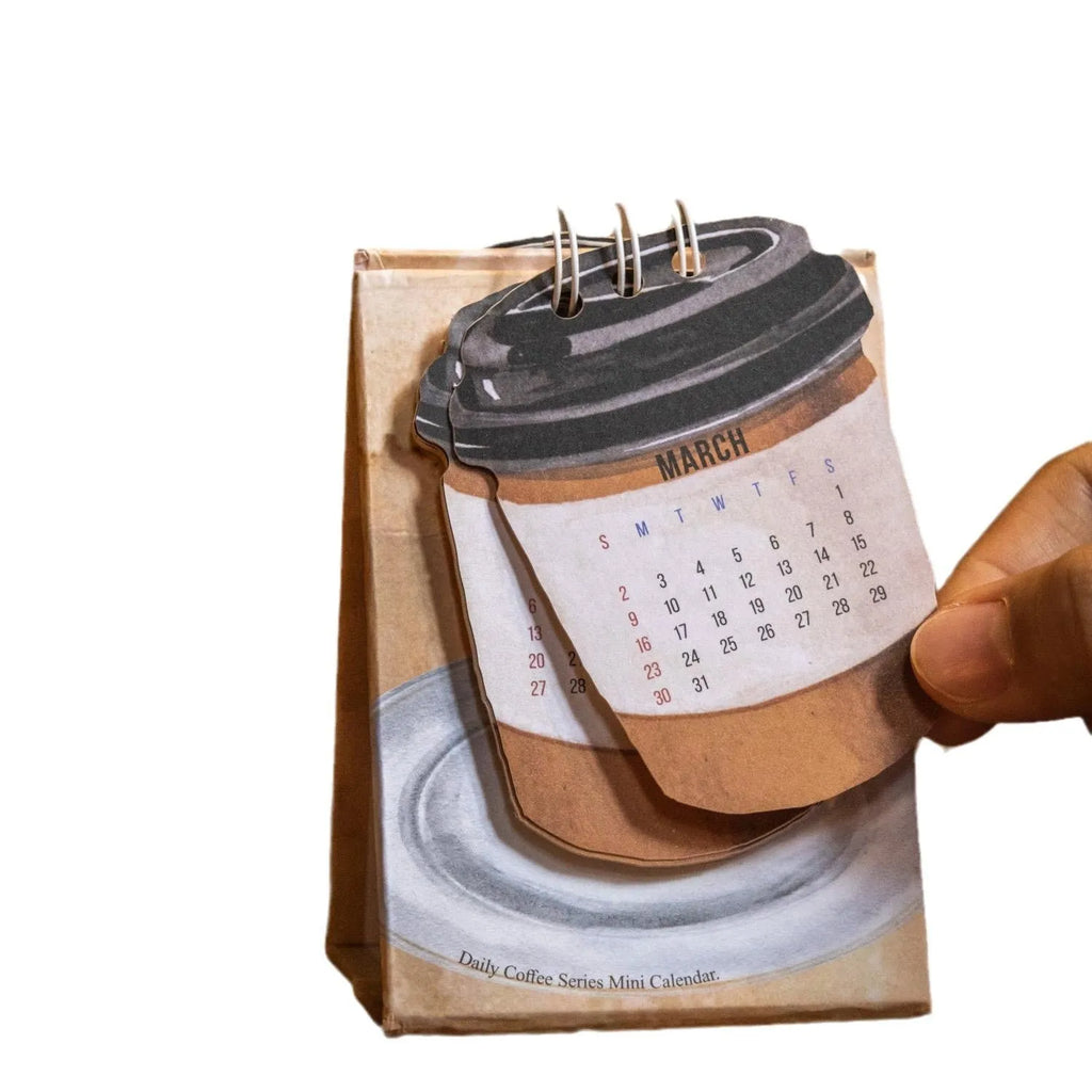 2025 mini desk calendar collection showing four different simple modern design themes