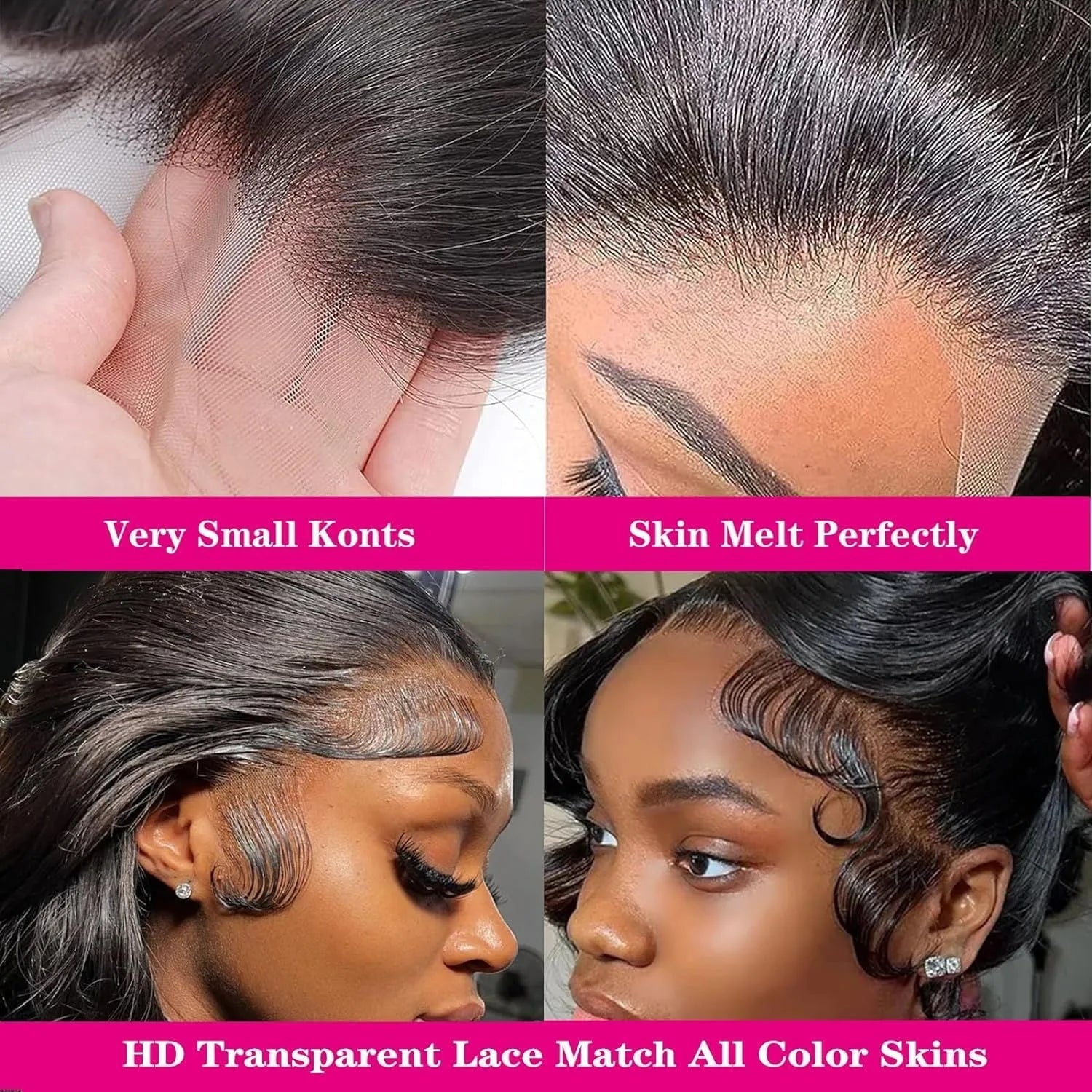 A woman wearing a black medium-length curly synthetic wig with full head coverage.