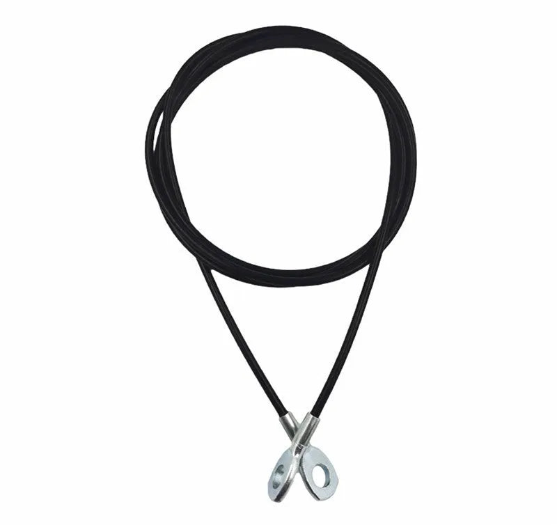 Black steel wire PU coated cable 2m long 5mm thick for fitness equipment pulley replacement