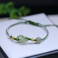 DIY woven bracelet with Hetian jade elements and flexible wire in 925 silver or copper gold plated finishes