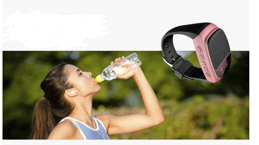 B90 wireless Bluetooth speaker watch with waterproof and drop-proof design for outdoor sports, black colour