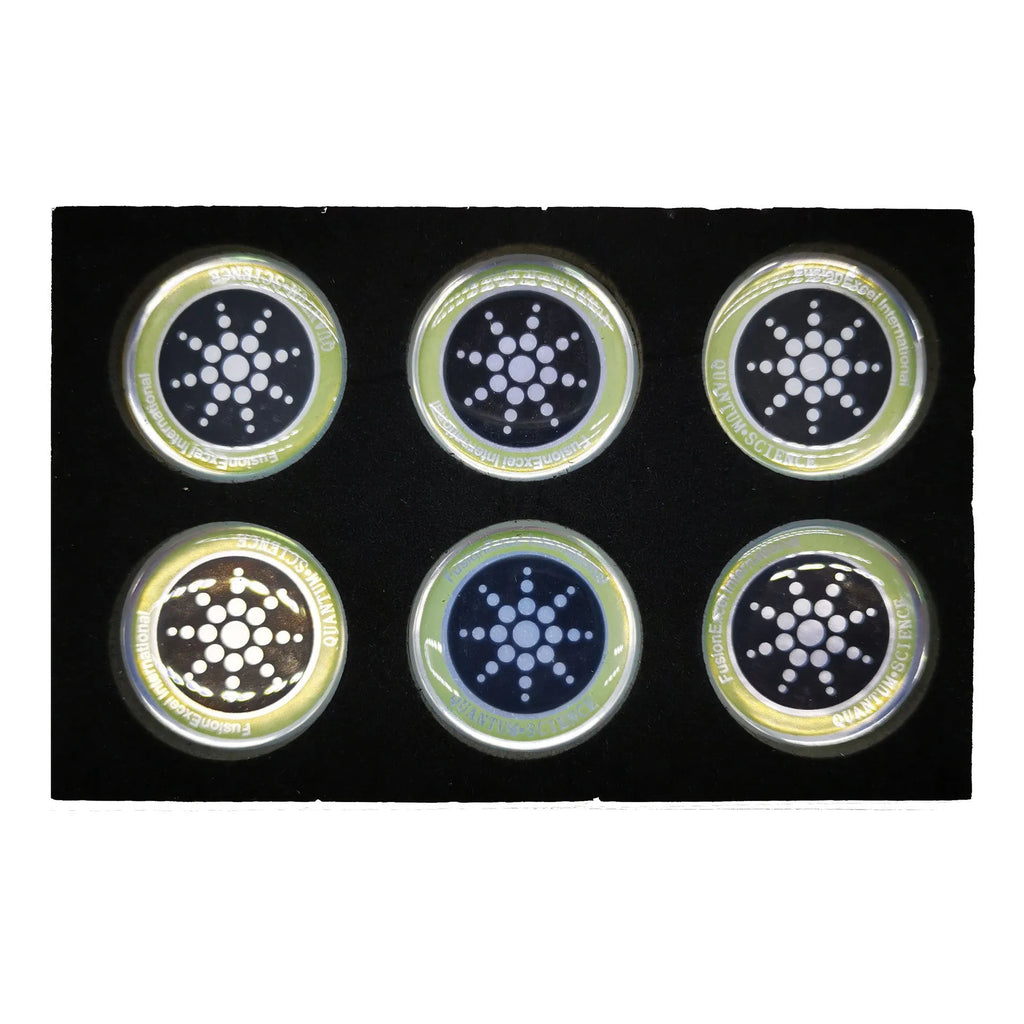 Anti-electromagnetic wave stickers for mobile phones in gold and silver colours