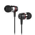 Metal in-ear earphones with silicone earplugs and 1.2m wire in black, gold, red, and white