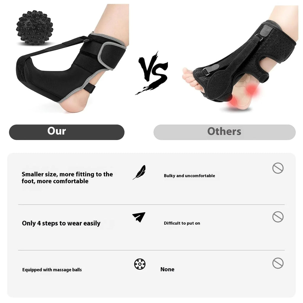 Adjustable neoprene foot drooping stretch strap night splint in black and grey for unisex use
