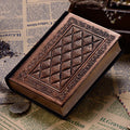 Embossed faux leather notepad with thick design in bronze or black gold colour