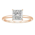 A 925 sterling silver ring with a single round cubic zirconia stone on a geometric band.