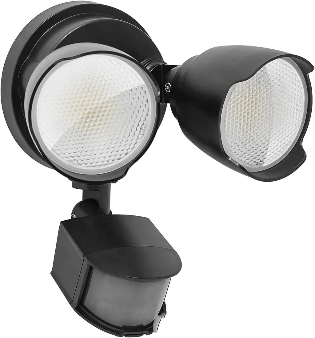 White or black LED motion sensor flood light with infrared sensor for outdoor security