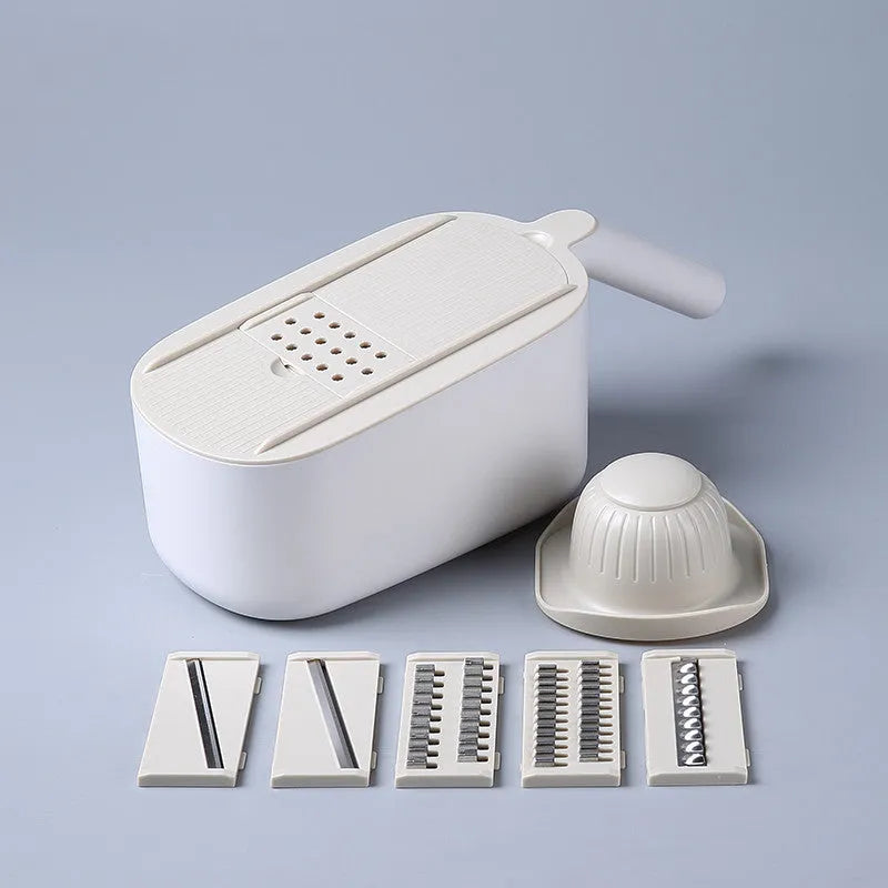 Nordic style kitchen vegetable slicer with multifunctional cutter in blue, grey or khaki colour options