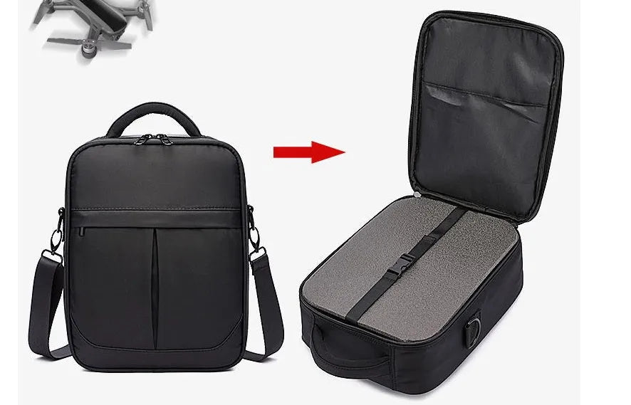 Black Oxford fabric men's messenger bag showing shoulder strap and front panel